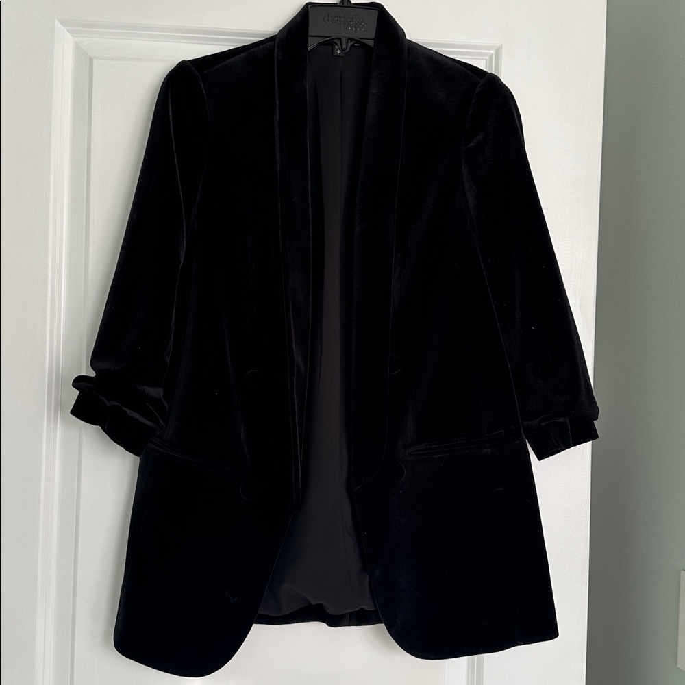 Express Black Velvet Blazer